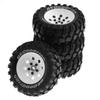 Buerjia 1.9" Metal Wheel Rim Rubber Tires (4 Pieces) for 1/10 RC Crawler 4 10 D90 4103 90046 FR4 FMS NT4 - White Replacement