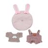Niannyyhouse 20cm Doll Clothes: Bunny Ear Hat, Sweater, and Suspender Pants, Cotton Doll Clothes for Plush Toys (Pink)