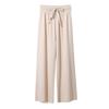 Ice Silk Wide-legged Pant Women's Summer High-waisted Drape Cool Dragging Straight Trousers Casual Thin Sun Trousers
