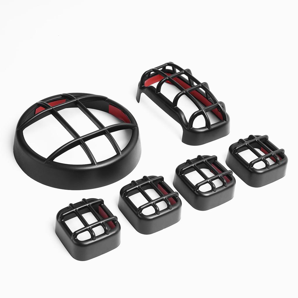 Midimttop Motorcycle Matte Black Headlight Turn Signal Tail Light Grille Cover Headlamp Light Cover