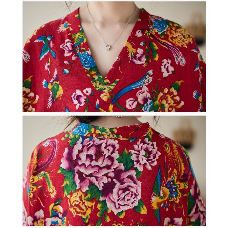 DIMANAF Women 2024 Plus Size Spring Summer Oversize Style Dress Beach Elegant Floral Long Dress Oversize Basic Loose Dress Plus Size