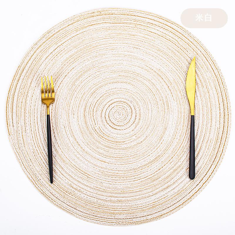 Cotton yarn thermal insulation mat, coaster, western food mat, dining table mat, anti-scalding Japanese-style woven round Nordic bowl