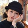 % Шляпа-цилиндр для укладки из чистой шерсти женская французская Хепберн дочь золотой элегантный темперамент шляпа-ведро осенняя и зимняя теплая шляпа-ведро