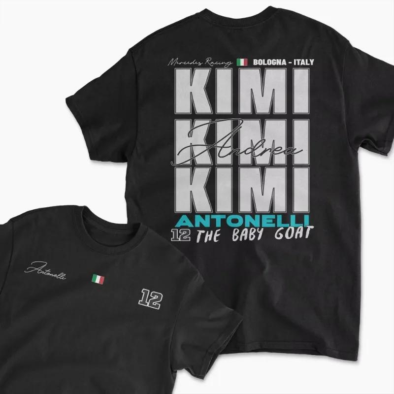 2025 Kimi Antonelli Italian Racing Athlete T-Shirt Men Women Cotton Tees Short Sleeve Summer Sports Tops Streetwear Clothing Men