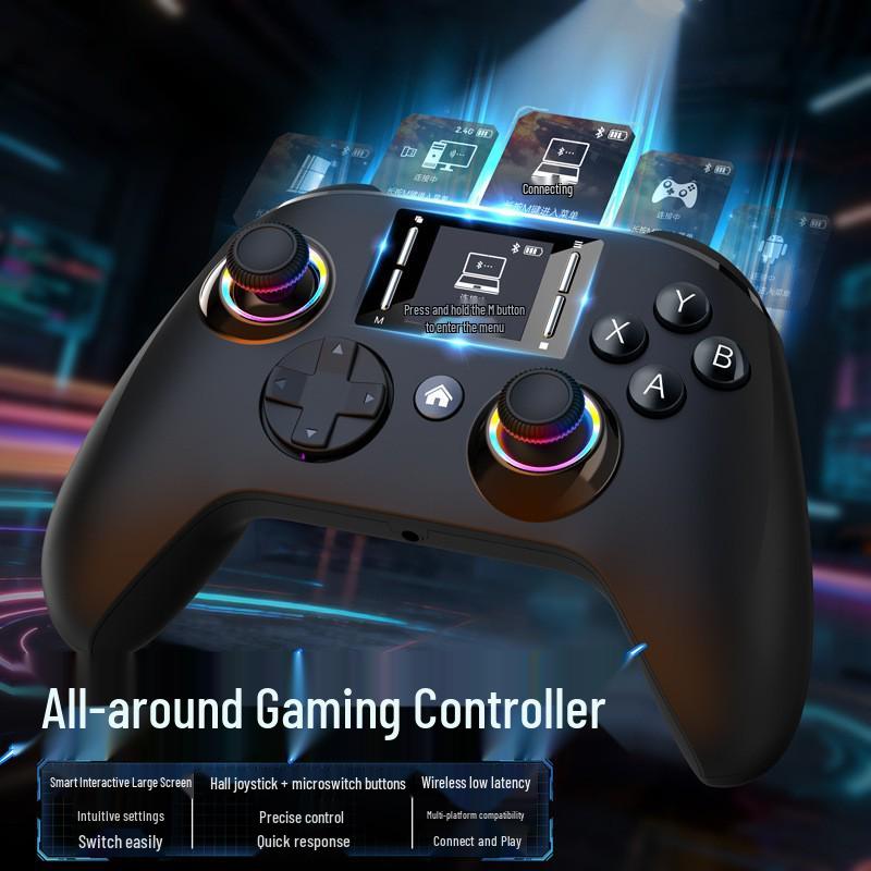 Универсальный игровой контроллер для киберспорта с RGB-подсветкой, интерфейсом Type-C, экраном, полной функциональностью и умным взаимодействием.