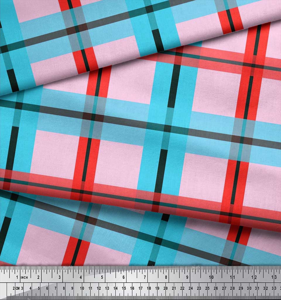 Soimoi Ткань японский креп-сатин в клетку с принтом в клетку швейная ткань метр 42 дюйма