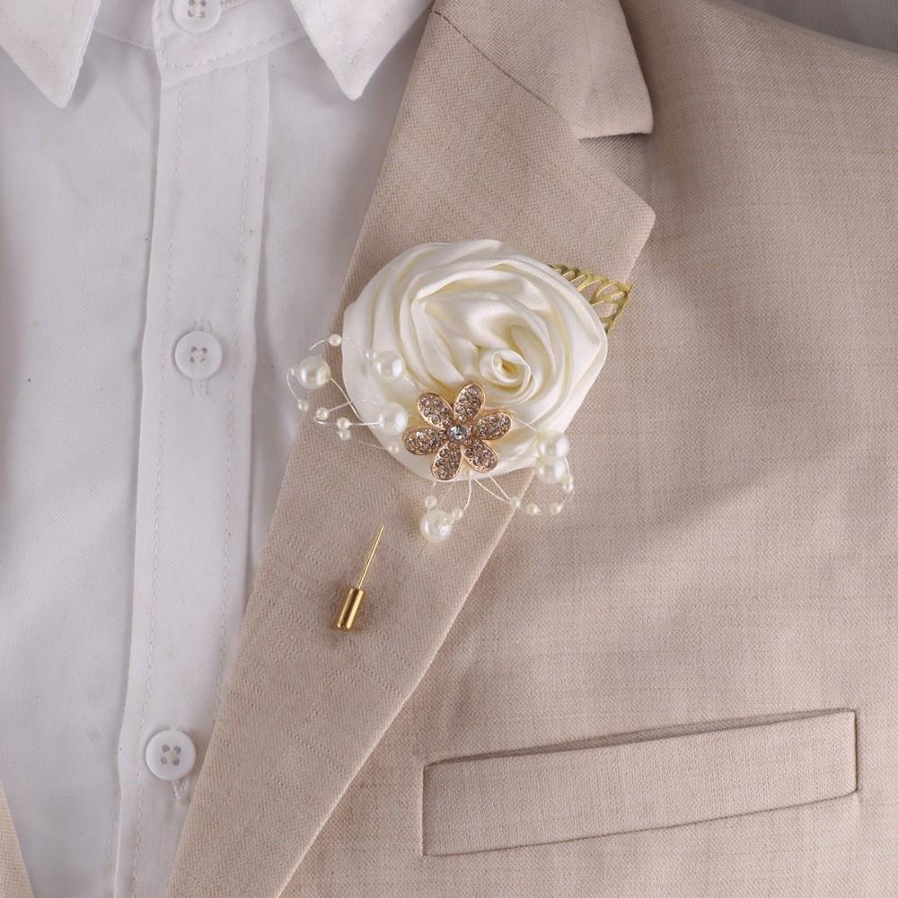 Rose Groom and Groomsmen Accessories Elegant Wedding Brooch Chest Flower Bridesmaid Group