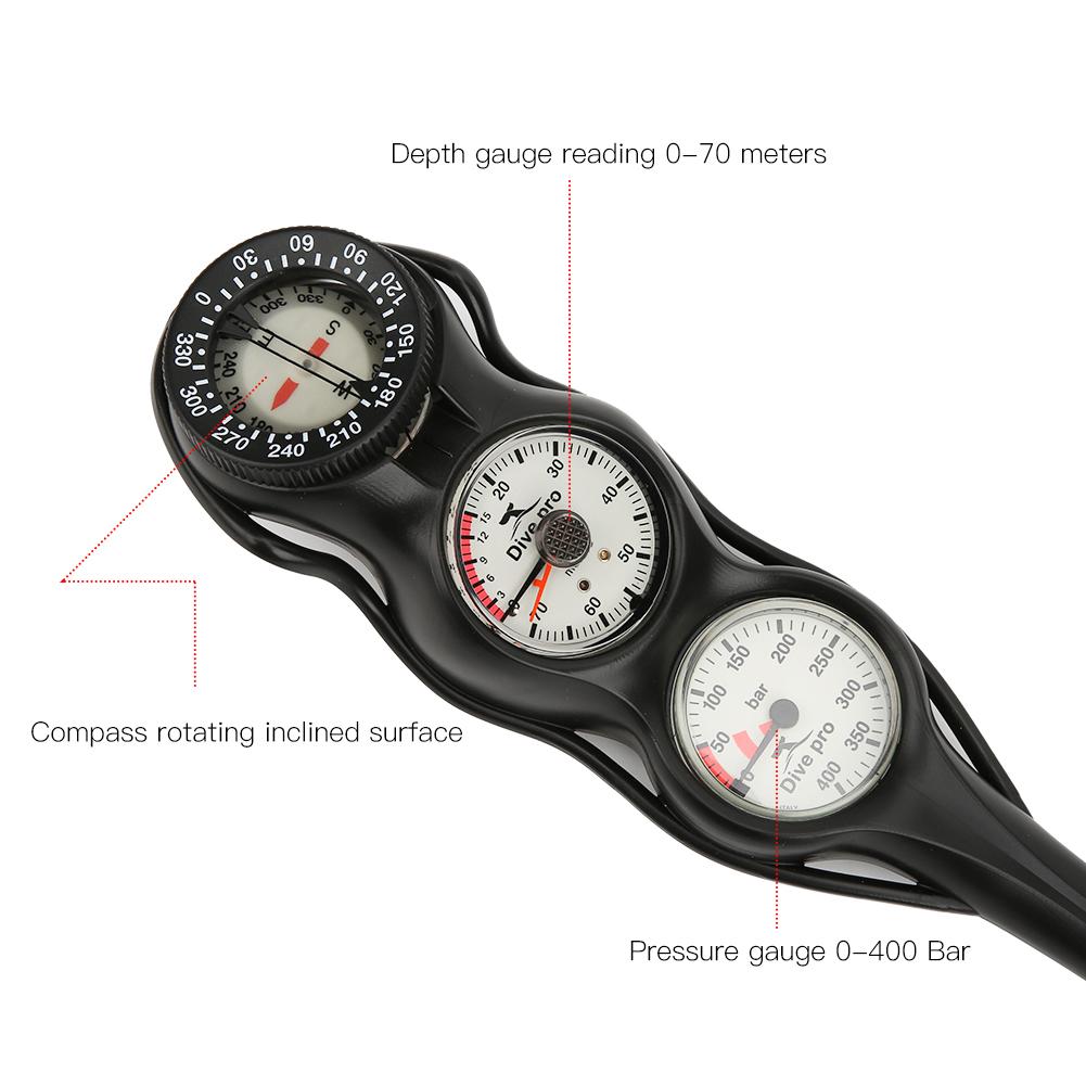 GG997 TPR Professional Good Luminous Effect Ergonomic Gage Depth Meter Compass Diving Scuba