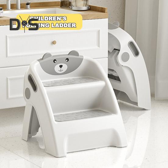 Детская складная лестница-стремянка для ванной комнаты, приучение к горшку, противоскользящая, безопасность малышей, 2 шага, установка-подставка для ног для горшка для детей, способствующая независимости
