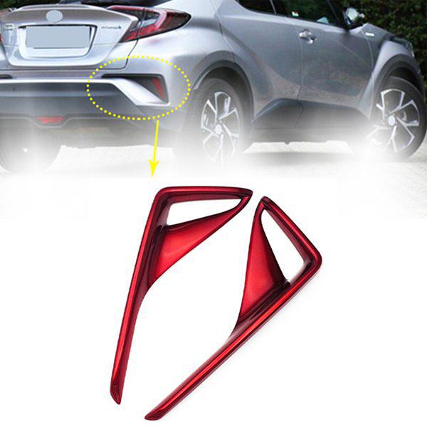 1 Pair Red ABS Rear Fog Light Cover Frame Sticker