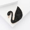 Популярная брошь из сплава со стразами «Черный лебедь», модная женская одежда высокого класса, украшение для корсажа