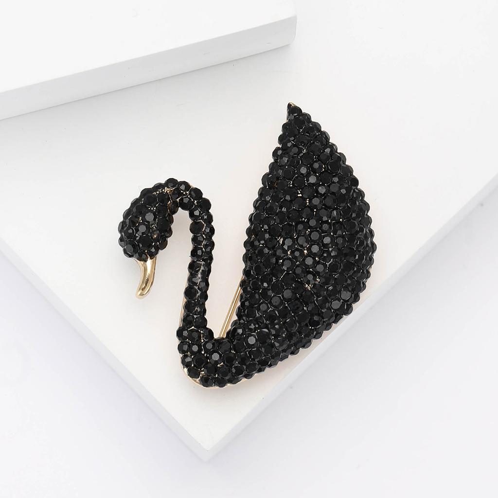 Популярная брошь из сплава со стразами «Черный лебедь», модная женская одежда высокого класса, украшение для корсажа