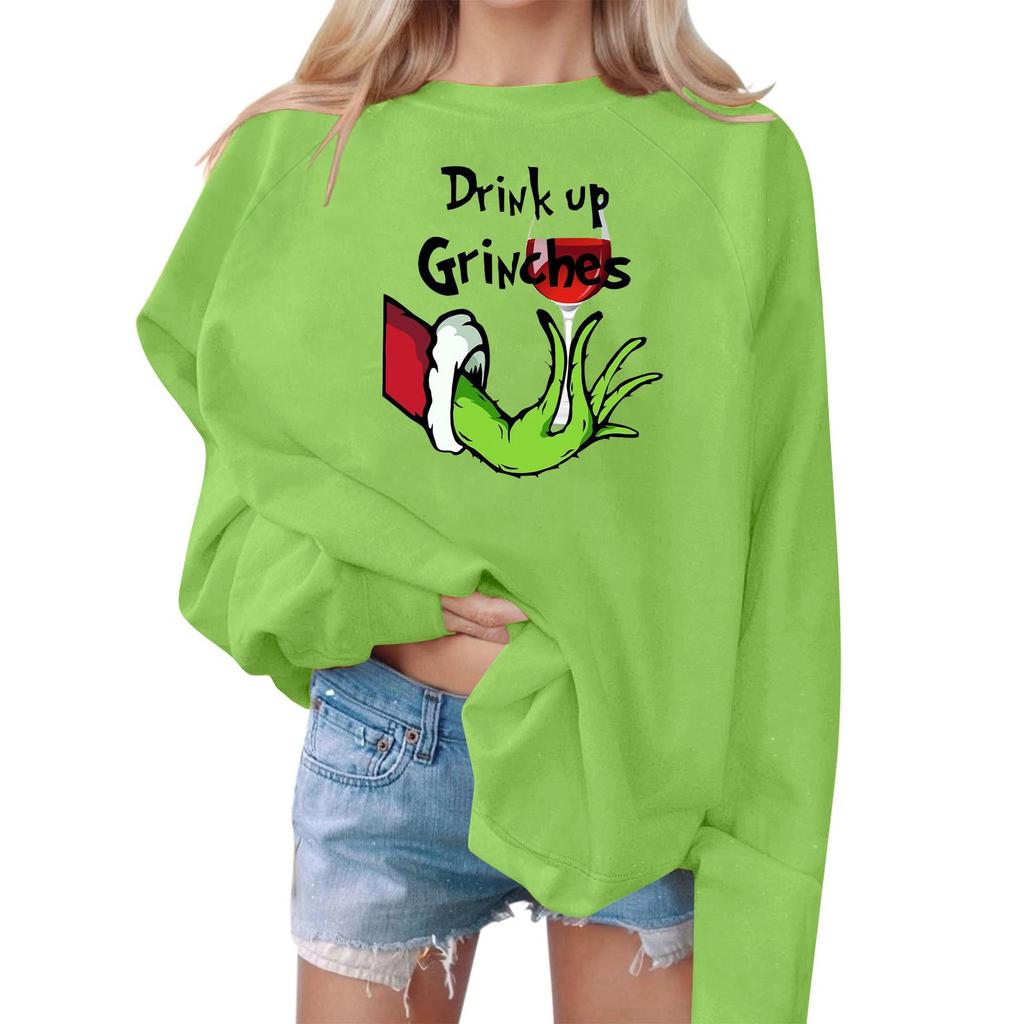 Женский повседневный и модный свитер с круглым вырезом, свободный свитер с круглым вырезом и принтом