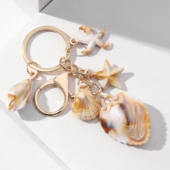 Beach Keychain Pendant Imitation Shell Conch Starfish Design Handbag Pendant Keyring Bag Charm Wallet Accessory