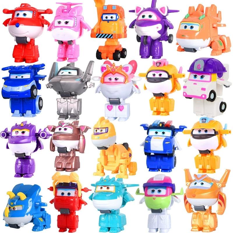 New Super Wings Transforming Robot Action Figures Mini Scale Anime Deformation Plane Toy for Kids Gift Idea Collectible Playset