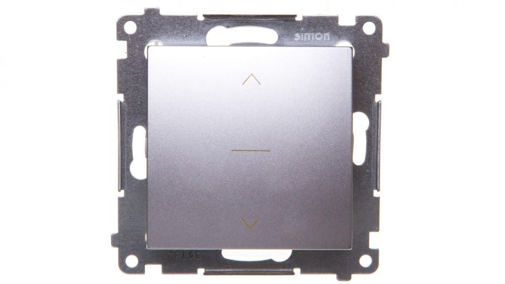 Simon 54 Premium Three-Position Shutter Switch 1-0-2, Quick Connectors, Matt Silver Dzw1K.01/43