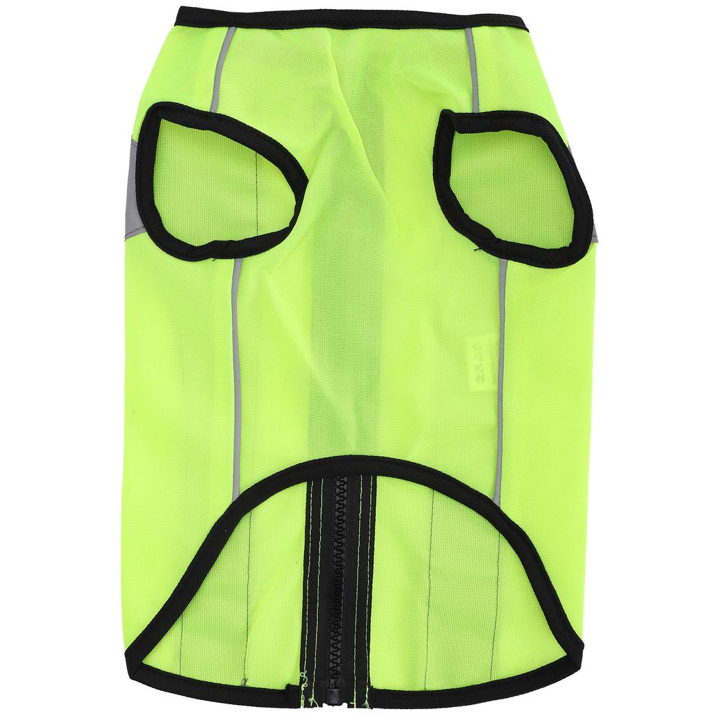 Pet Night Safety Clothing Glowing Jacket Lightweight Reflective Vest Zipper for DogsFluorescence Green S