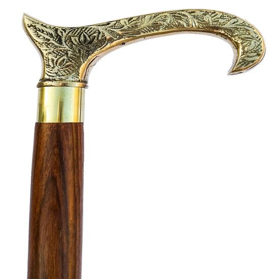 Трость для ходьбы в викторианском стиле ручной работы, трость с латунной ручкой, красивая, трехскладная трость для здоровья и кемпинга Turing,