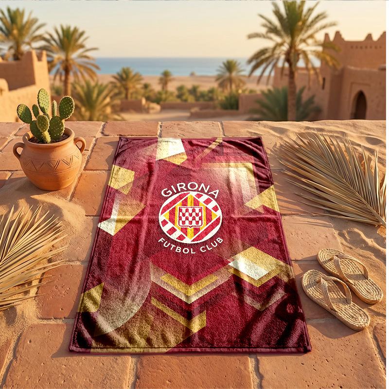 Girona FC Print Microfiber Beach Towel Quick Dry Absorbent Large Towel For Beach Swimming Travel