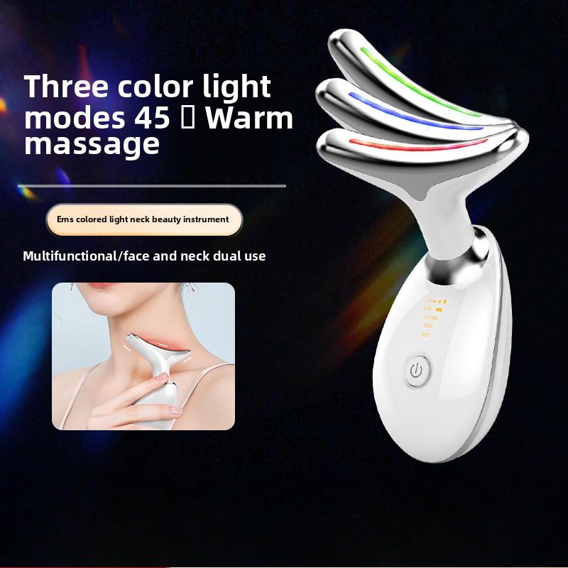 Массажер для шеи, косметический инструмент для шеи, многофункциональный массажер для шеи, носогубных складок, вибрационный горячий компресс, косметический инструмент