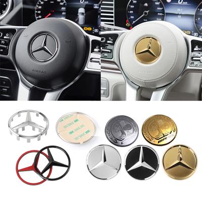 ABS Наклейка на центральную часть руля автомобиля Звезда Benz Значок Декор с штифтами Для Mercedes Benz G S R C E B A Класса GLA GLK