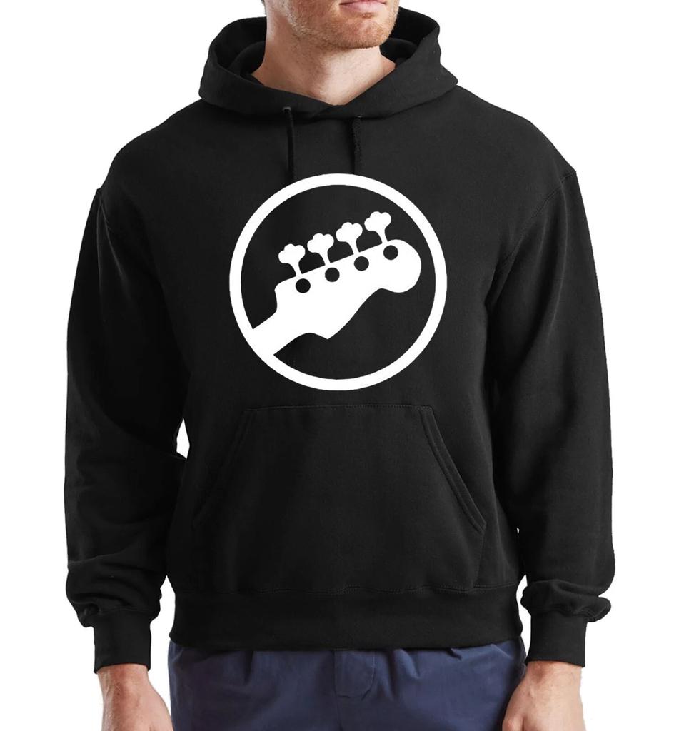 Bass Guitar Player Hoody Sweatshirt Men's Guitarist Rock Band Headstock Hoody