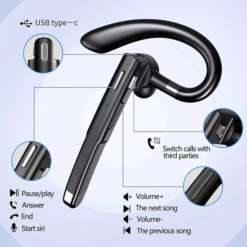 YYK520 Беспроводная Bluetooth-гарнитура 5.3 для водителя грузовика с шумоподавлением, спортивная гарнитура, бизнес-гарнитура с цифровым дисплеем