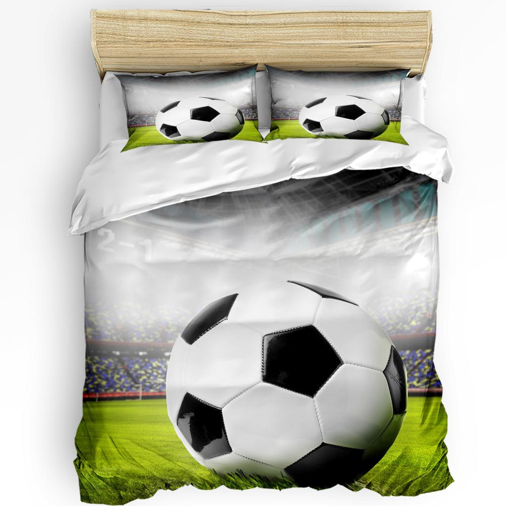 3Pcs Bedding Collection Ice Hockey Playing Field Home Textile Duvet Cover Pillow Case Boy Kid Teen Girl Bedding Covers Collection