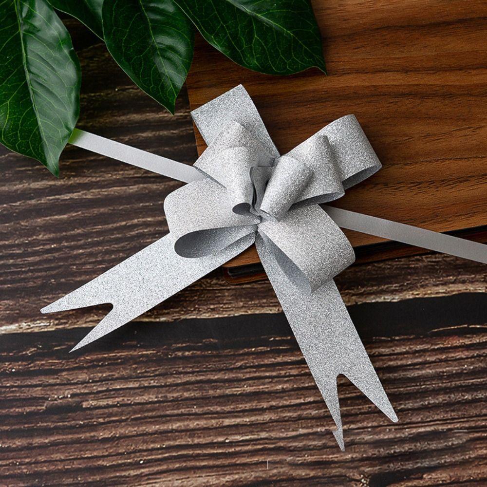 10 Pcs Solid Color Ribbon Pull Bow Gift Wrapping Ribbon Strings Party Decor Ribbons Flower