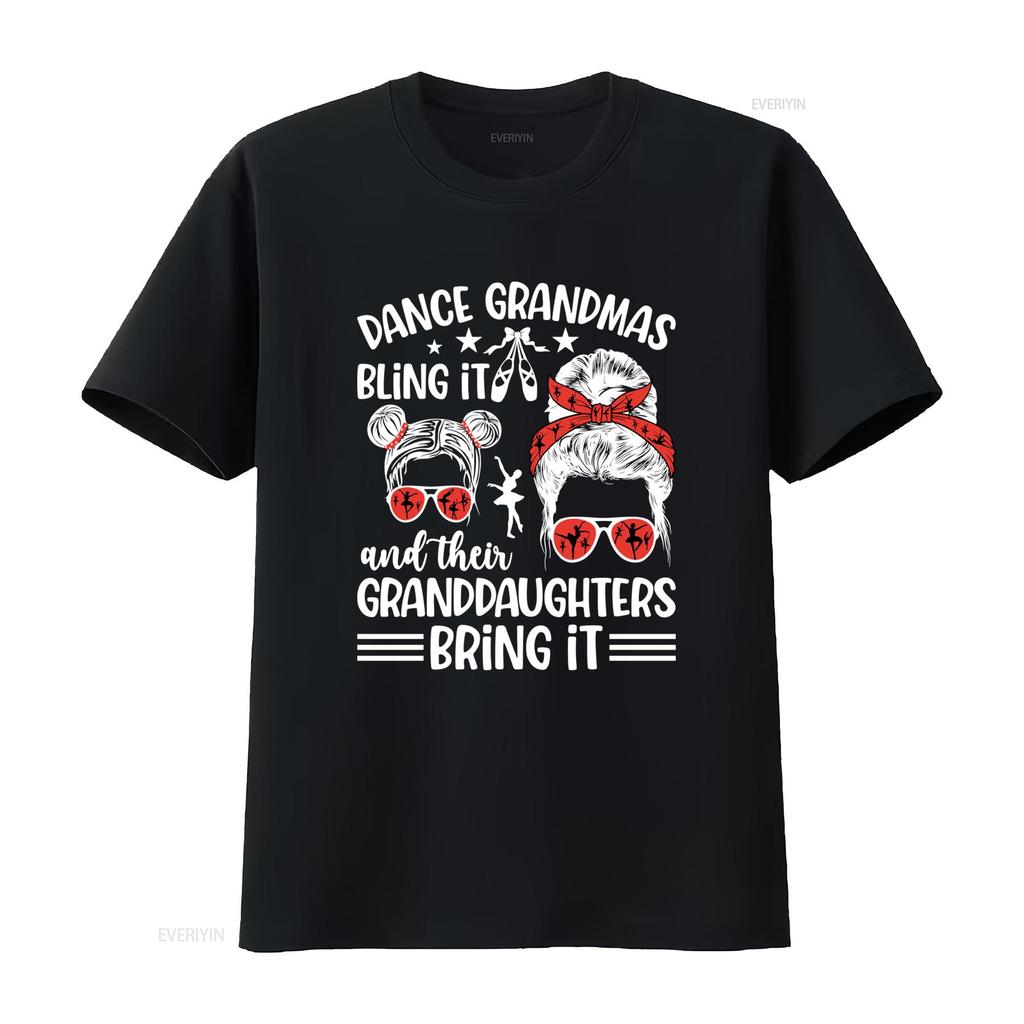 Funny Dance Grandma Granddaughter Ballet Print Casual T Shirt Vintage Washed Slightly Homme Top For Everyday Wear Soft Graphic