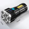 Rechargeable Multi-Function LED Flashlight: Four-Lamp, Ultra-Bright, Long-Range Outdoor Lighting for Special Forces
