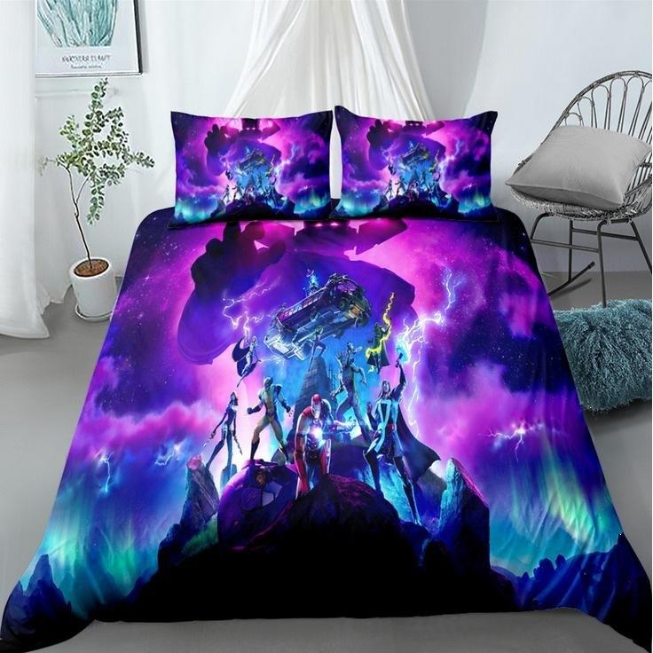 Galaxy Sport Team Bedding Set 3pcs Twin Size Comforter Cover Sheet Pillowcase Digital Printed Fan Bed Set