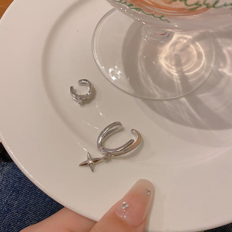 iF ME Женские серьги, элегантные серьги-клипсы с кристаллами и звездами, серебряные серьги для женщин, гипоаллергенные серьги, ювелирные аксессуары