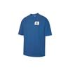 Футболка с круглым вырезом и нашивкой с логотипом, с короткими рукавами, мужские топы, французский синий DZ0605-486