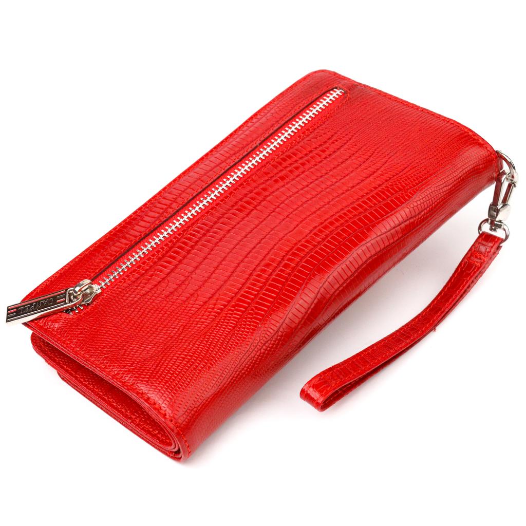 Женское портмоне клатч из натуральной кожи CANPELLINI Wallet 21534 Красное