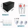 Luxury Leather Golf Gift Set, Custom High Quality Divot Tool, Golf Balls and Tees Storage Box, Premium Golf Souvenir Present