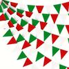 3M Red Green White Banner Flags, Christmas Party Decoration Banner, Triangle Flags Banner String, Pennant Bunting Garland Streamers for Outdoor