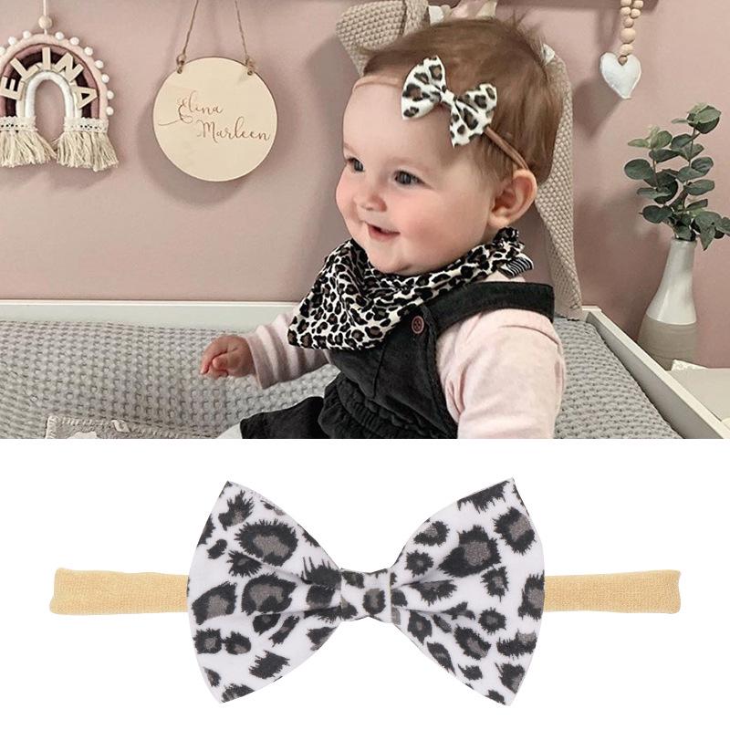 Комплект детских повязок на голову из нейлона и хлопка: Повязки на голову из льна и банта в подарочной коробке.