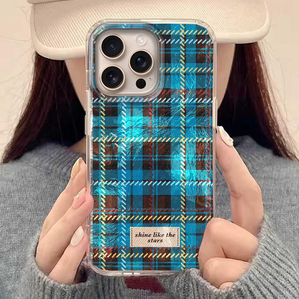 Чехол для телефона зимнего коричневого цвета с сетчатым рисунком для iPhone 17 Air 16 15 14 13 11 12 Pro Max 7 8 Plus X XS XR SE 2022 2020 16e.