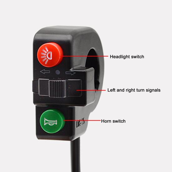 3-в-1 Тумблер для скутера Универсальный переключатель управления фарой, звуковым сигналом и указателями поворота для электровелосипеда Аксессуары для скутера