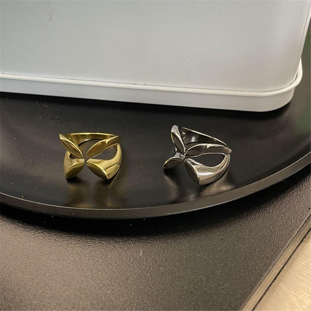 Gold Open Ring Geometric Minimalist Accessory Water Resistant Finger Ring for Women's Daily Outfit