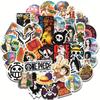 50PCS/set One Piece Anime Stickers DIY Phone Snowboard Laptop Luggage Fridge Guitar Graffiti Cartoon Sticker Decal for Kid