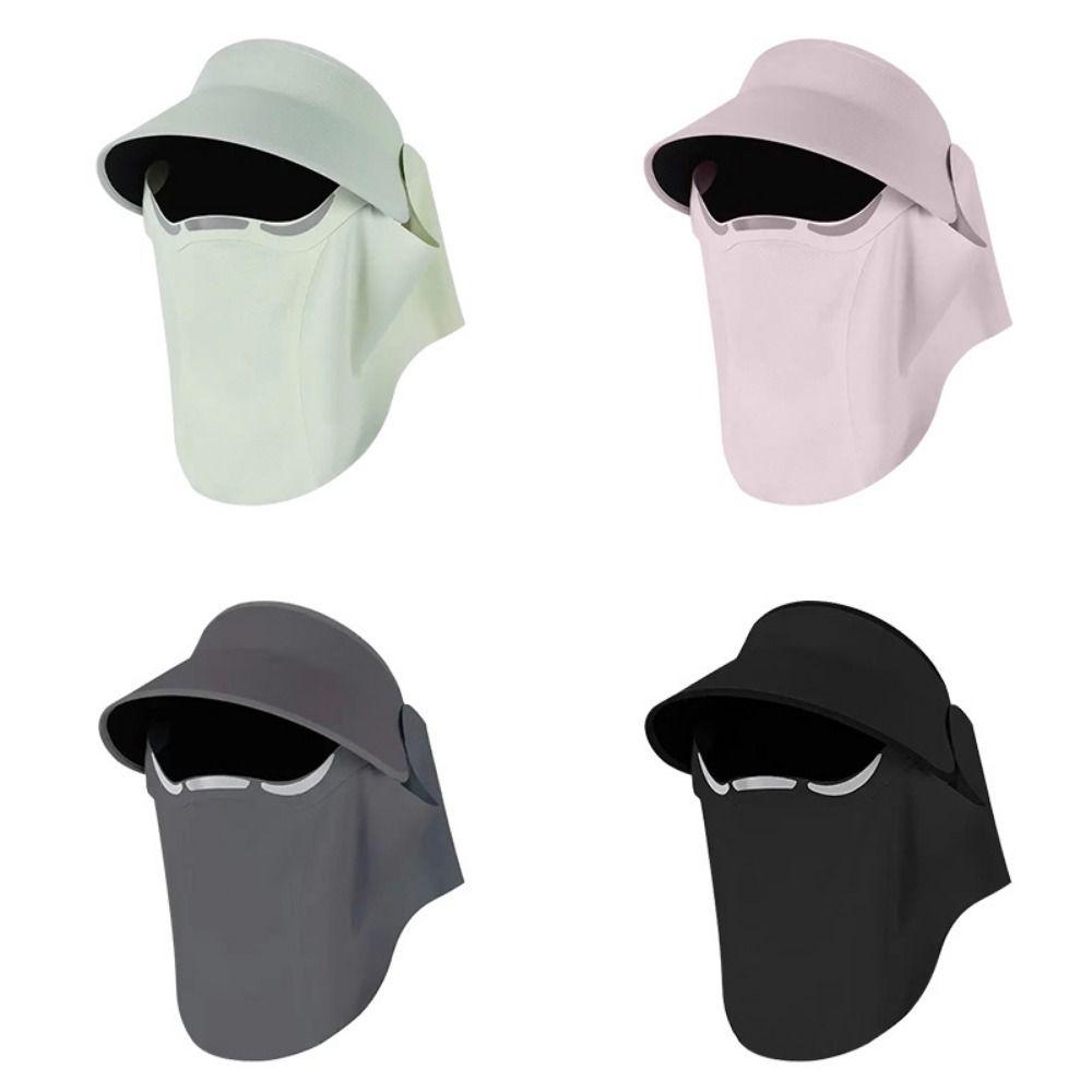 Hollow Top Outdoor Sun Cap UV Protection Full Face Mask Dustproof Magnetic Sun Hat Outdoor Sports