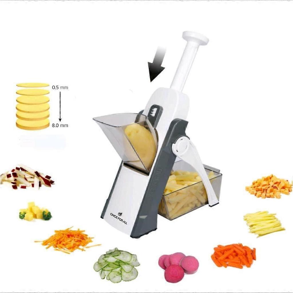 Multifunctional Vegetable Cutter Fruit Cutter Potato Onion Cutter Carrot Grater Vegetable Cutter Kitchen Accessories (Gray)