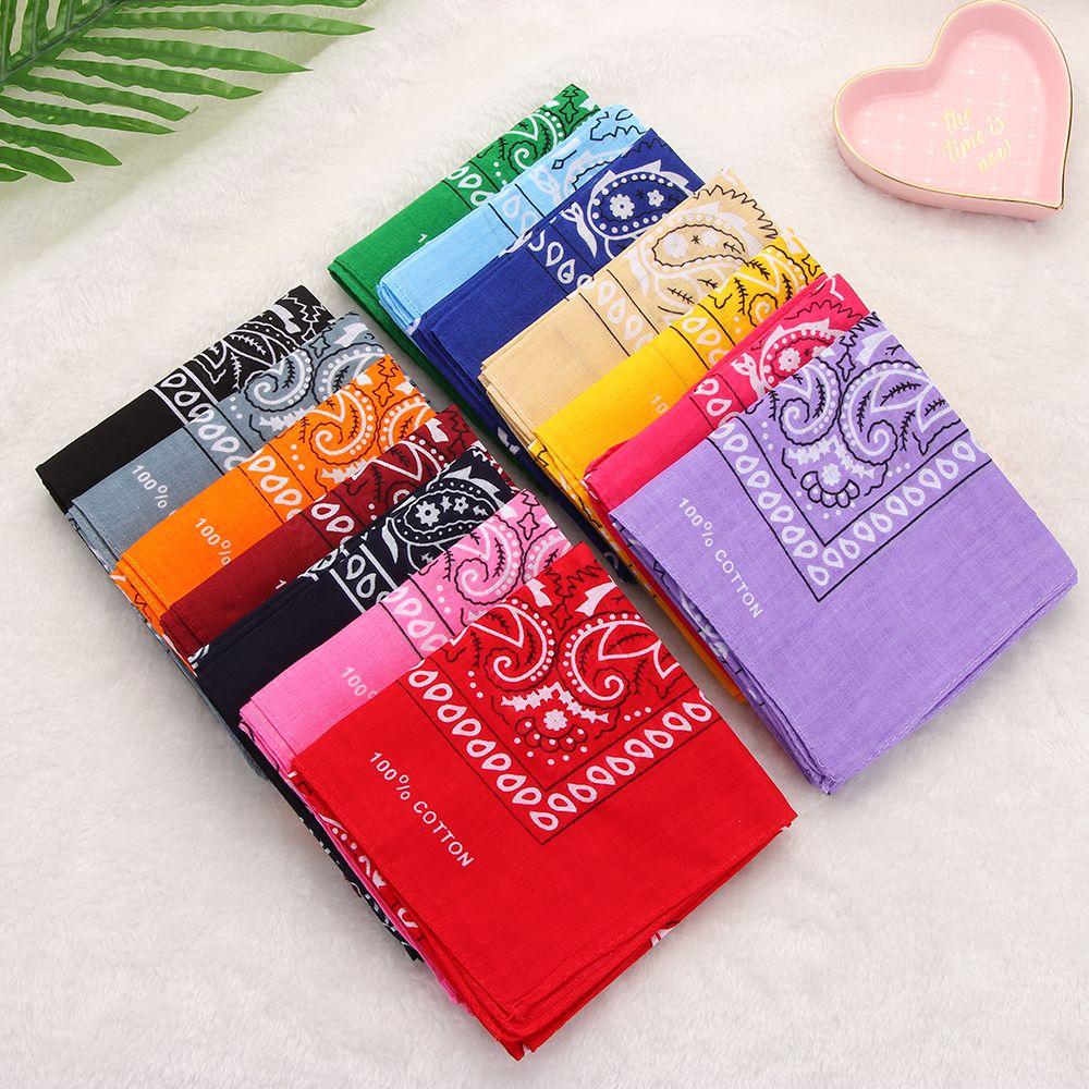 Handkerchief Neck Scarf 100% Cotton Hair Band Paisley Bandana Wristband Printed Square Scarves
