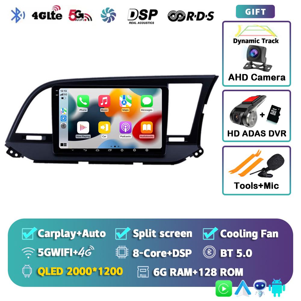 Android 14 Carplay Car Radio For Hyundai Elantra 6 2015 2016 2017 2018 GPS Navigaion Multimidia Video Player Stereo Head Unit 4G