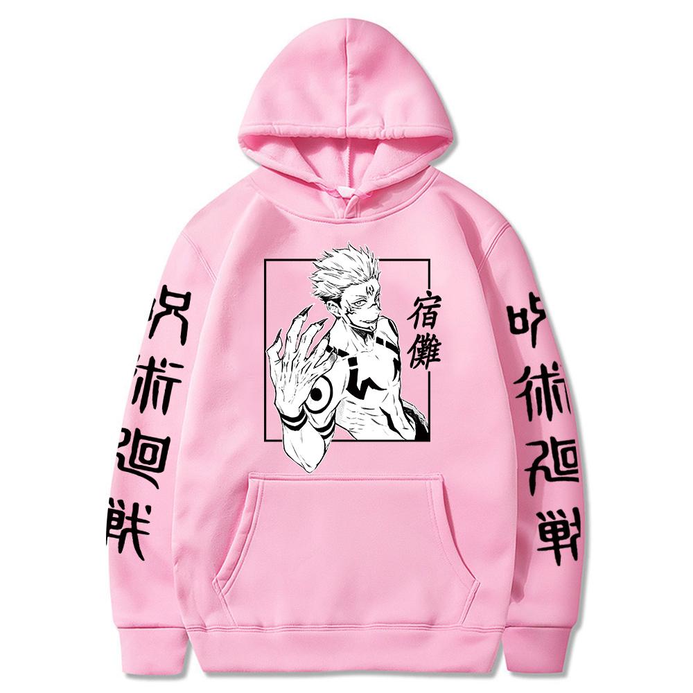 Jujutsu Kaisen Anime Sukuna Graphic Printed Hoodies Vintage Oversized Hooded Casual Long Sleeves Hoodie Men Women Clothes