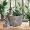 Flower Pot Plant Pot with Bunny Statue Decorative Lovely Multifunctional