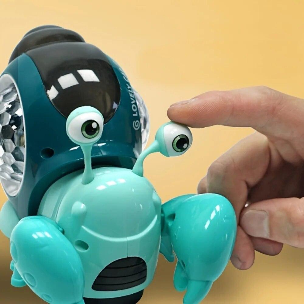 Ползающий краб «Побег», детские игрушки «Время животика», сенсорная интерактивная ходячая танцевальная игрушка с музыкальными звуками и подсветкой