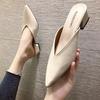 Fitting Shoes, High-heeled Slippers, Our Spring and Summer New Thick Heels, Pointed Toes, Baotou, and Half-dragged Cool Slippers for Women